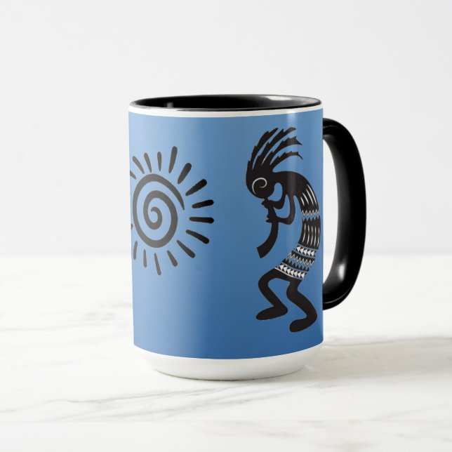 Mug Kokopelli Avec Symbole Sun Amérindien (Devant droit)