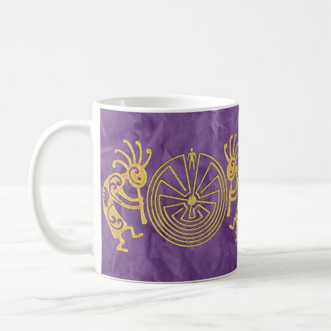 Mug KOKOPELLI / L'HOMME DANS LE MAZE or + vos idées (Gauche)