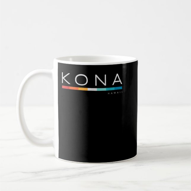 Mug Kona Hawaii HI Design rétro (Gauche)