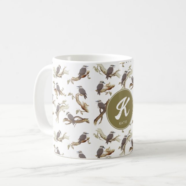Mug Kookaburra Australian Eucalyptus Monogramme riant (Devant gauche)