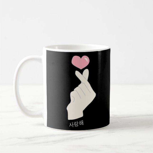 Mug Kpop korean doigt conception de coeur T-shirt (Gauche)