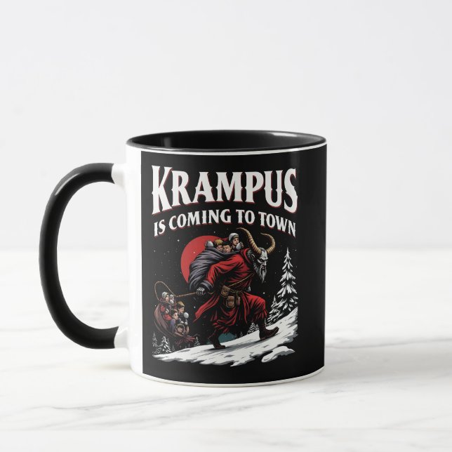 Mug Krampus arrive à Town Krampus Noël (Gauche)