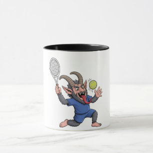 Mug Krampus effrayant jouant au tennis Noël