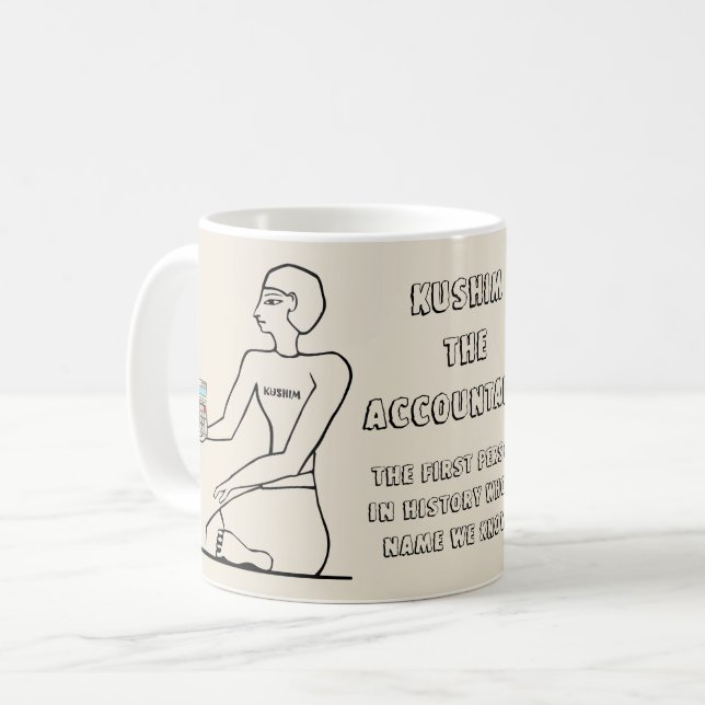 Mug "Kushim le comptable : ęr Person appelée connue " (Devant gauche)