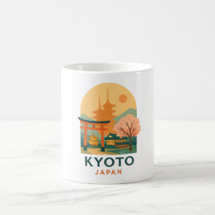 Mug Kyoto Japon Vintage Minimaliste Voyage Élégant