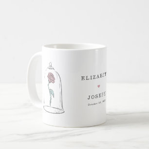 Mug La beauté et la bête Mariage Rose enchanté