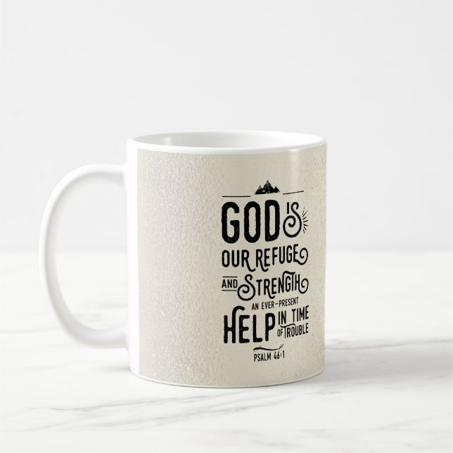 Mug La Bible chrétienne Verse Dieu est notre Refuge (Gauche)