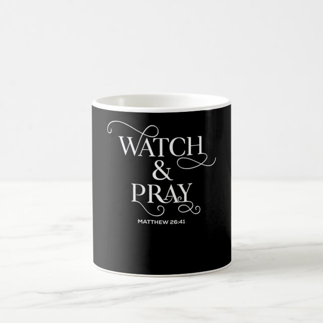 Mug La Bible Chrétienne Verse Regarder Et Prier (Centre)