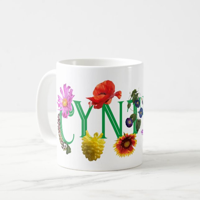 Mug La boue classique des Fleurs sauvages de Cynthia (Devant gauche)