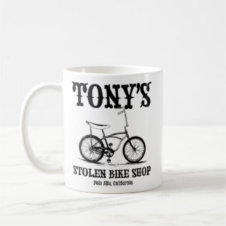 Mug La boutique de vélos volée de Tony les années 70