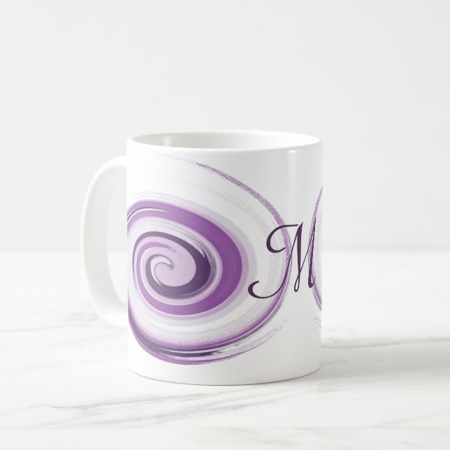 Mug La brosse violette abstraite frotte la spirale. (Devant gauche)