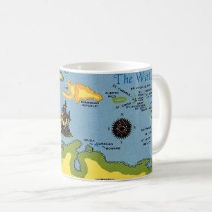Mug La carte des Antilles
