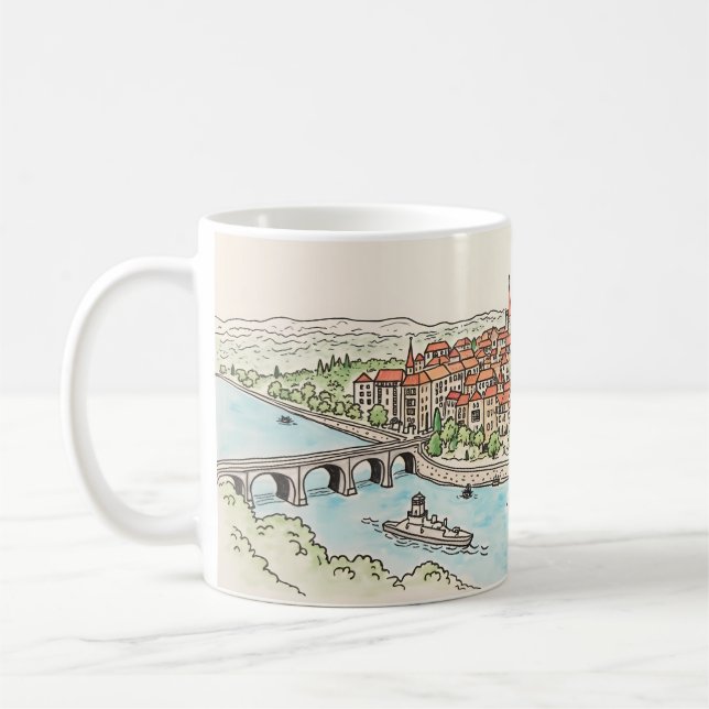 Mug La Charmante Ville Riverside (Gauche)