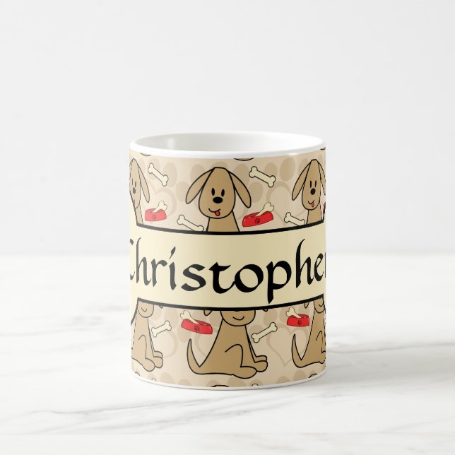 Mug La conception graphique de chiot Brown (Centre)