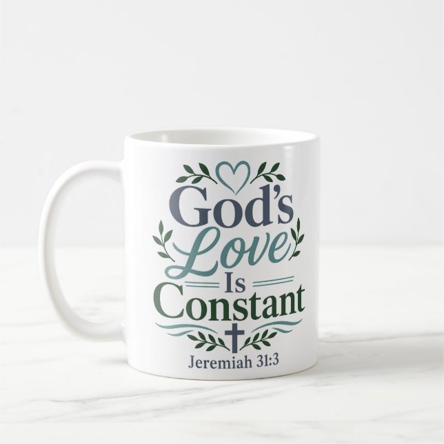 Mug La constance de l'amour de Dieu Citation dévotionn (Gauche)