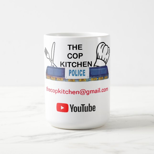Mug La cuisine du policier vue sur YouTube (11oz) (Centre)