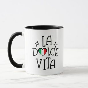 Mug La Dolce Vita Mignon Drapeau Italien Cœur
