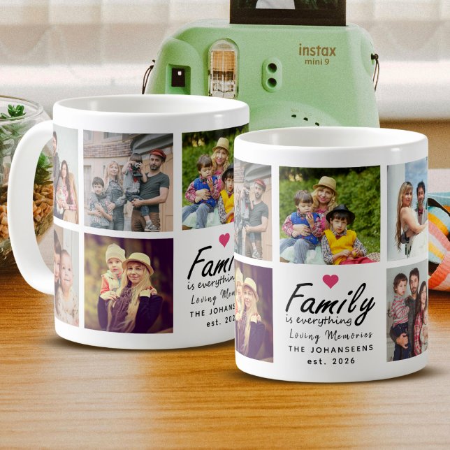 Mug La famille de scripts est tout Photo Collage Keeps (Créateur téléchargé)