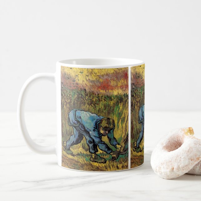 Mug La Faucheuse avec la faucille par Vincent van Gogh (Avec donut)