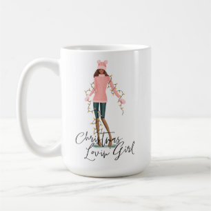 Mug La Fille de Noël des amoureux d'Aquarelle envelopp