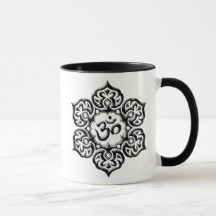 Mug La fleur de Lotus en acier OM conçoivent - le noir