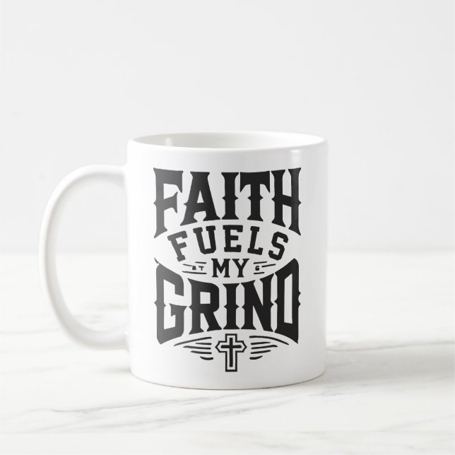 Mug La foi nourrit mon terrain - Motivation chrétienne (Gauche)