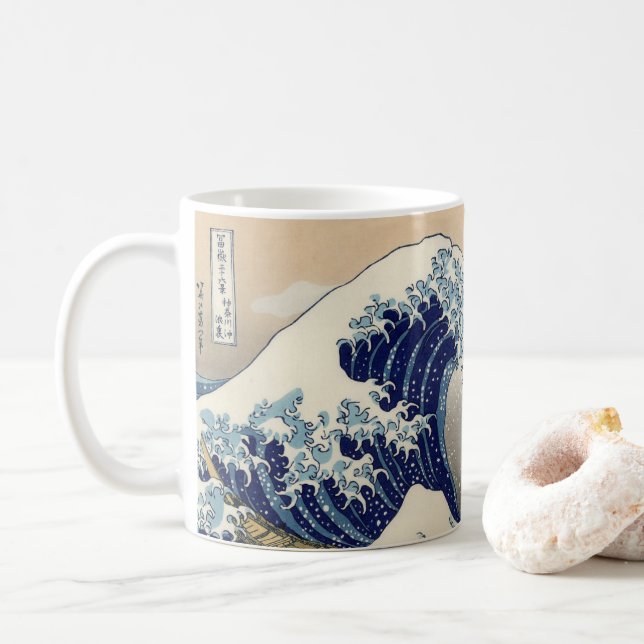 Mug La Grande Vague au large de Kanagawa Hokusai (Avec donut)