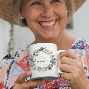 Mug La Grandma la plus aimée jamais fleurie