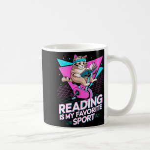 Mug La lecture est le sport préféré du chat drôle amat