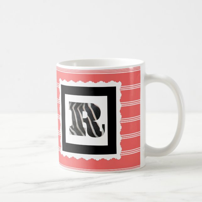 Mug La lettre d'impression de zèbre "R" sur s'est (Droite)