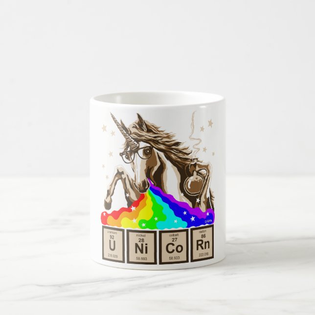 Mug La licorne de chimie vomit l'arc-en-ciel (Centre)