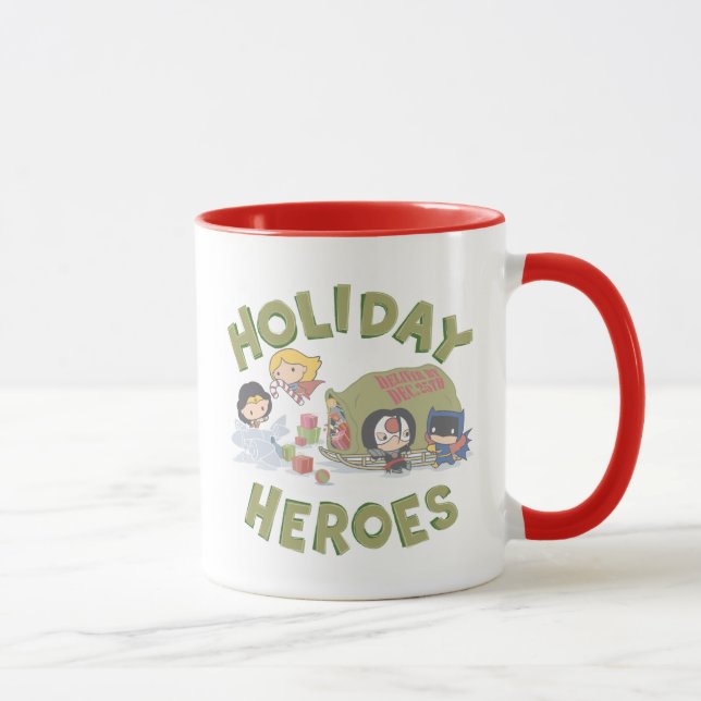 Mug La Ligue de Justice Chibi livre des présents (Droite)