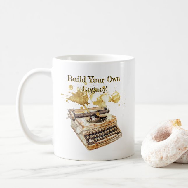 Mug La machine à écrire de l’auteur "Construisez votre (Avec donut)
