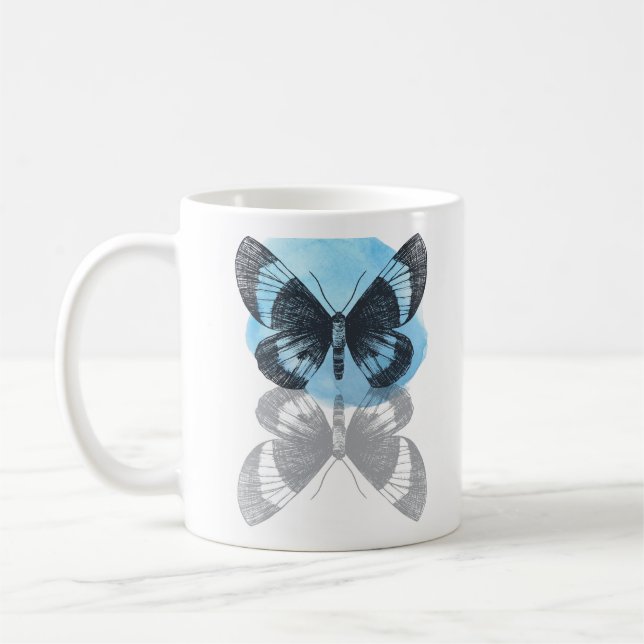 Mug La magie des papillons bleus. (Gauche)