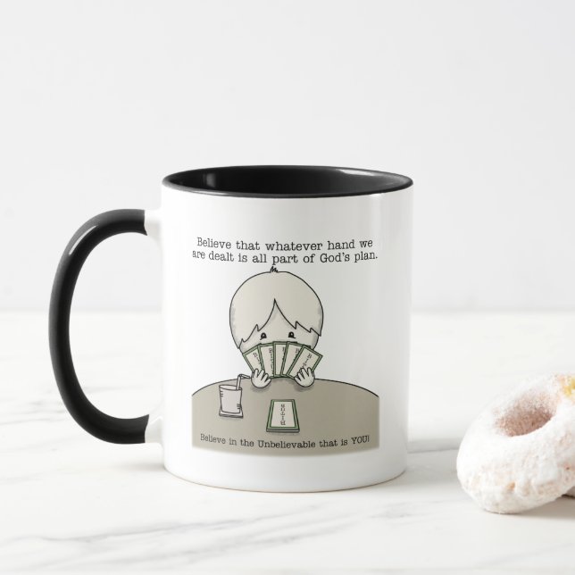 Mug La main sur laquelle nous sommes confrontés (Avec donut)