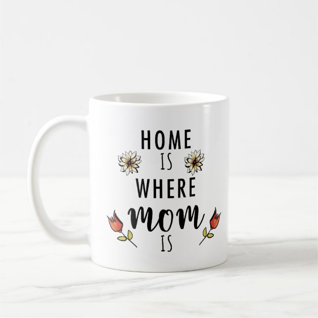 Mug La maison de photos mignonne est là où maman est (Gauche)