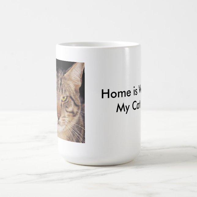Mug La maison est où mon chat est (Centre)