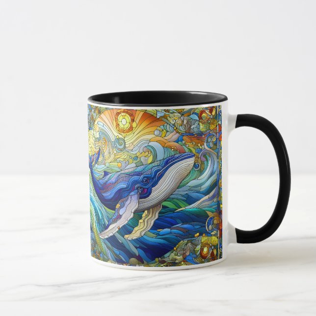Mug La Majestueuse Mosaïque Marine Une Baleine De Verr (Droite)