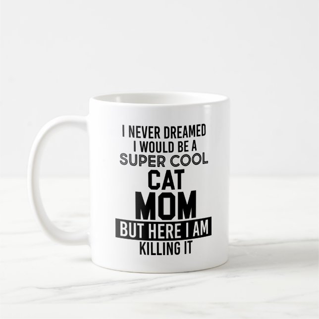Mug La maman fraîche superbe de chat cite le cadeau (Gauche)