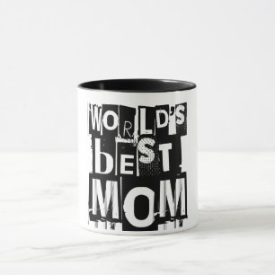 Mug La meilleure maman du monde Typographie noir et bl