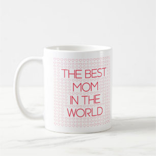 Mug La Meilleure Mère Du Monde Typographie Cœurs Rouge