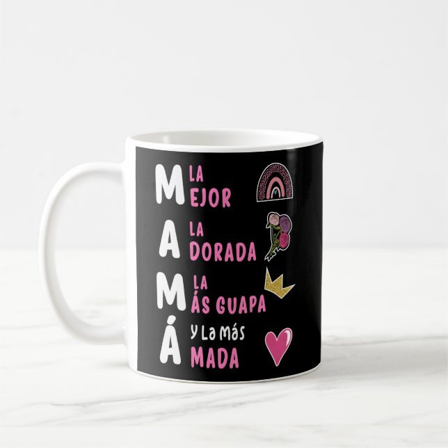 Mug La Mejor Mama Del Mundo Fête des Mères Espagnole F (Gauche)