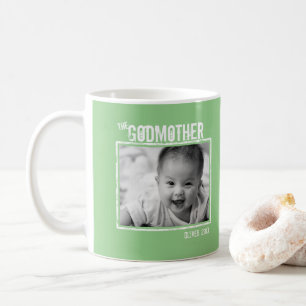 Mug La mère Dieu   Photo personnalisée et nom vert