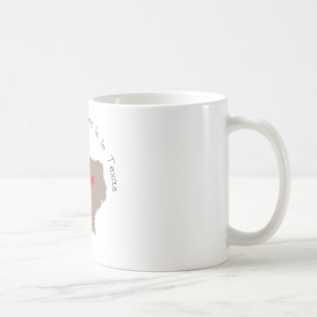 Mug La moitié de mon coeur est dans le Texas (Droite)