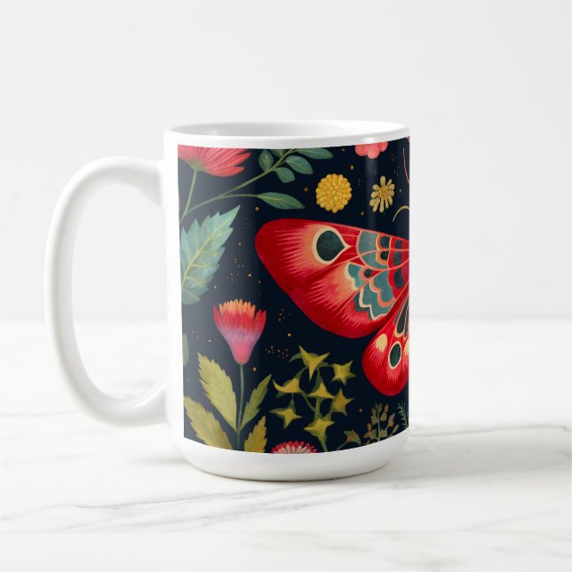 Mug La Mousse Rouge Dans Le Jardin De Nuit (Gauche)