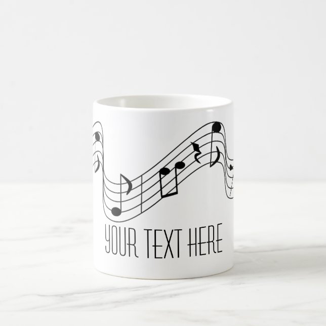 Mug La musique blanche noire simple note le nom fait (Centre)