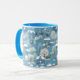 Mug La nuit d'hiver vintage village