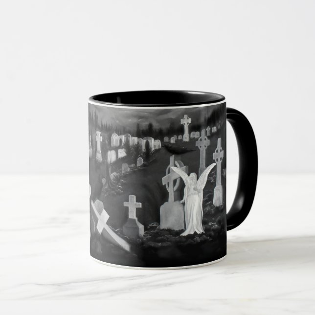 Mug La nuit sur le cimetière - Angel avec le diable (Devant droit)