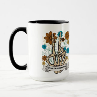 Mug La paix est toujours belle I Skeleton Flower main