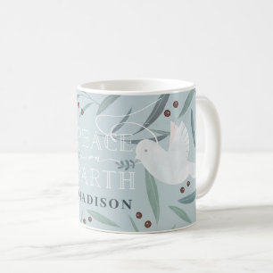 Mug La Paix sur Terre La Colombe Blanche Fête Bleue Lu